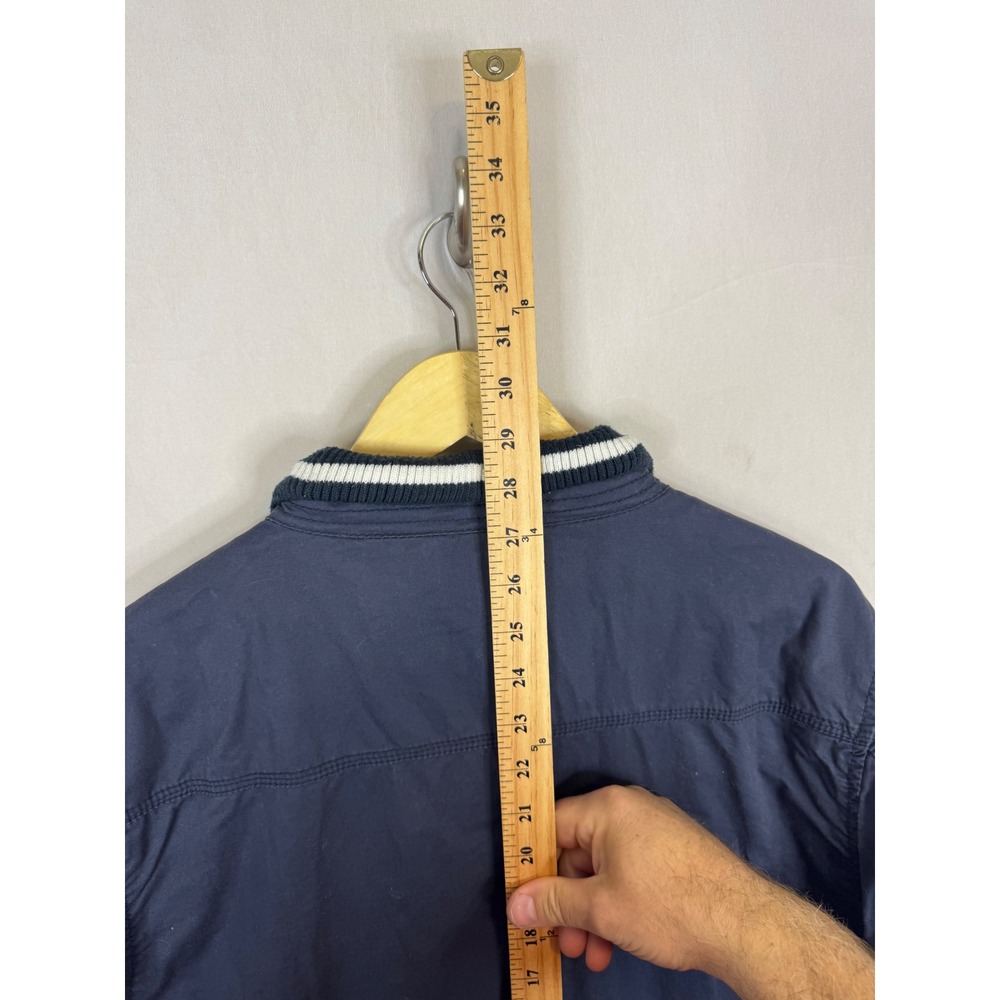 Diesel Jeans Navy Blue Cotton Bomber Jacket Mens Medium Full Zip Utility Coat - Picture 10 of 12